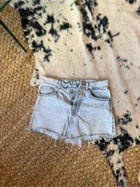 Zara High-Rise Light Blue Denim Cutoff Shorts